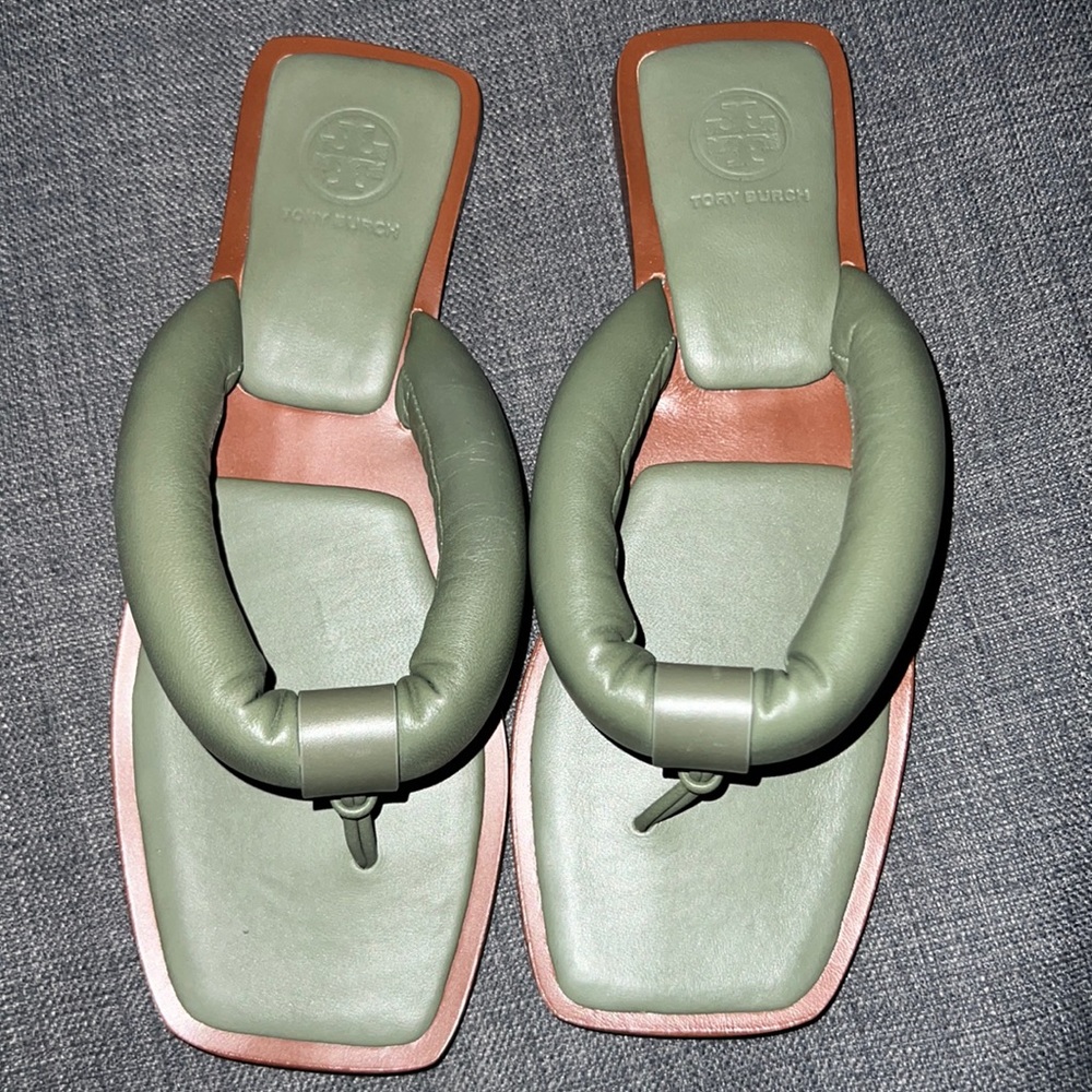 Tory Burch Green and Brown Sandals
